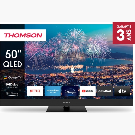 TV Set|THOMSON|50"|4K/Smart|QLED|3840x2160|Wireless LAN|Bluetooth|Google TV|Black|50QG6C14