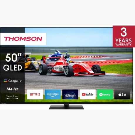 TV Set|THOMSON|50"|4K/Smart|QLED|3840x2160|Wireless LAN|Bluetooth|Google TV|Black|50QG7C14