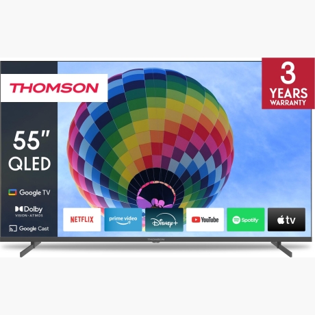 TV Set|THOMSON|55"|4K/Smart|QLED|3840x2160|Wireless LAN|Bluetooth|Google TV|Dark Grey|55QG4S14