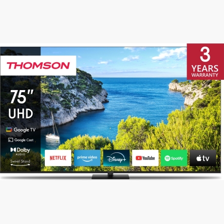 TV Set|THOMSON|75"|4K/Smart|3840x2160|Wireless LAN|Bluetooth|Google TV|Black|75UG5C14