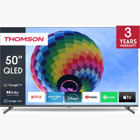 TV Set|THOMSON|50"|4K/Smart|QLED|3840x2160|Wireless LAN|Bluetooth|Google TV|Black|50QG4S14