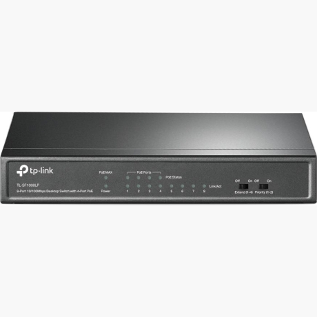 Switch|TP-LINK|Desktop/pedestal|8x10Base-T / 100Base-TX|PoE ports 4|TL-SF1008LP