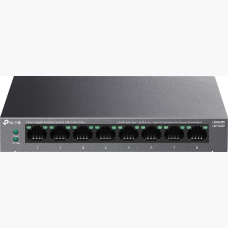 Switch|TP-LINK|LS108GP|Desktop/pedestal|8x10Base-T / 100Base-TX / 1000Base-T|PoE+ ports 8|LS108GP