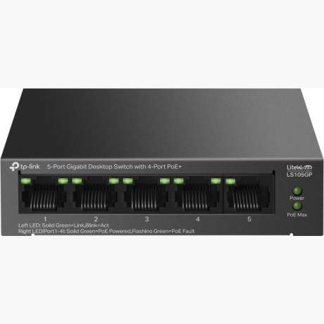 Switch|TP-LINK|LS105GP|PoE+ ports 4|LS105GP