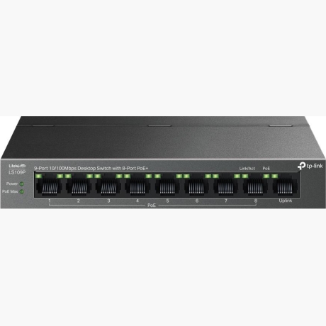 Switch|TP-LINK|LS109P|PoE+ ports 8|LS109P