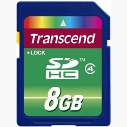 MEMORY SDHC 8GB/CLASS4 TS8GSDHC4 TRANSCEND