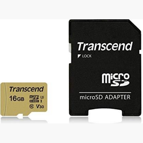 MEMORY MICRO SDHC 16GB W/ADAPT/UHS-I TS16GUSD500S TRANSCEND
