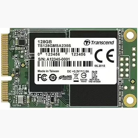 SSD|TRANSCEND|128GB|mSATA|SATA 3.0|Write speed 400 MBytes/sec|Read speed 550 MBytes/sec|MTBF 2000000 hours|TS128GMSA230S