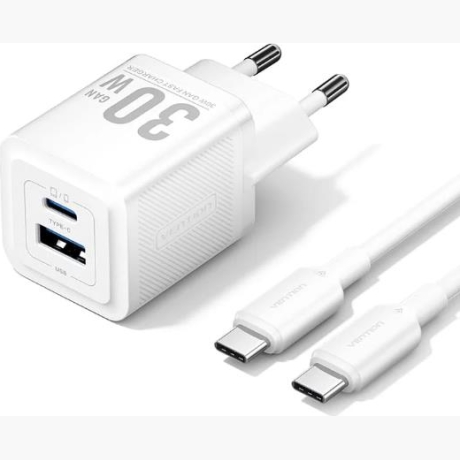 MOBILE CHARGER WALL USB +CABLE/30W 2P TZ-FEQW0-EU-01 VENTION