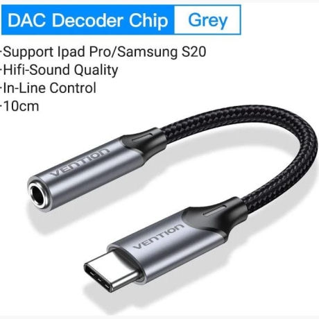 ADAPTER USB-C TO AUDIO 3.5MM/0.1M BGMHA VENTION