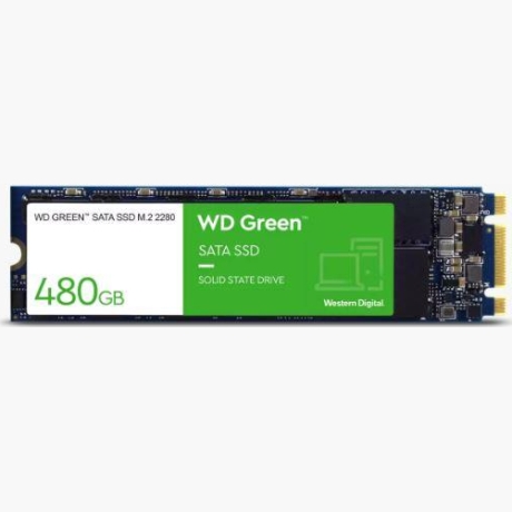 SSD|WESTERN DIGITAL|Green|480GB|M.2|SATA 3.0|Read speed 545 MBytes/sec|1.5mm|MTBF 1000000 hours|WDS480G3G0B