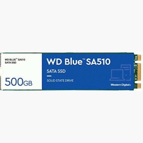 SSD|WESTERN DIGITAL|Blue SA510|500GB|M.2|SATA 3.0|Write speed 510 MBytes/sec|Read speed 560 MBytes/sec|2.38mm|TBW 200 TB|MTBF 1750000 hours|WDS500G3B0B